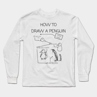 how to Draw a Penguin Lockdown Task Long Sleeve T-Shirt